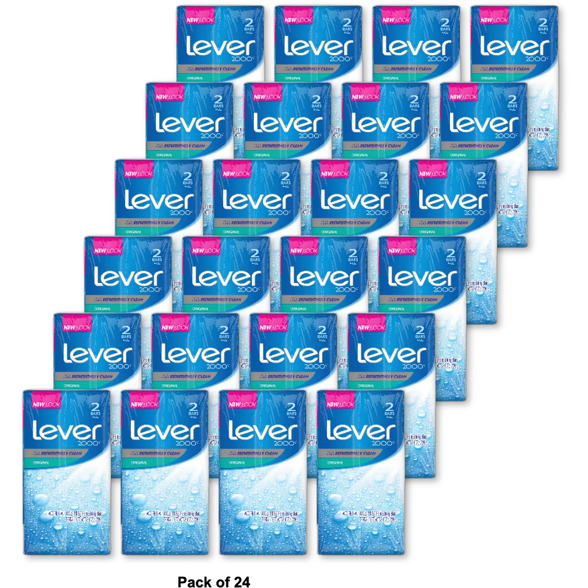 Lever 2000 Bar Soap Original Perfectly Fresh 4.5Oz Bars (Pack of 24)
