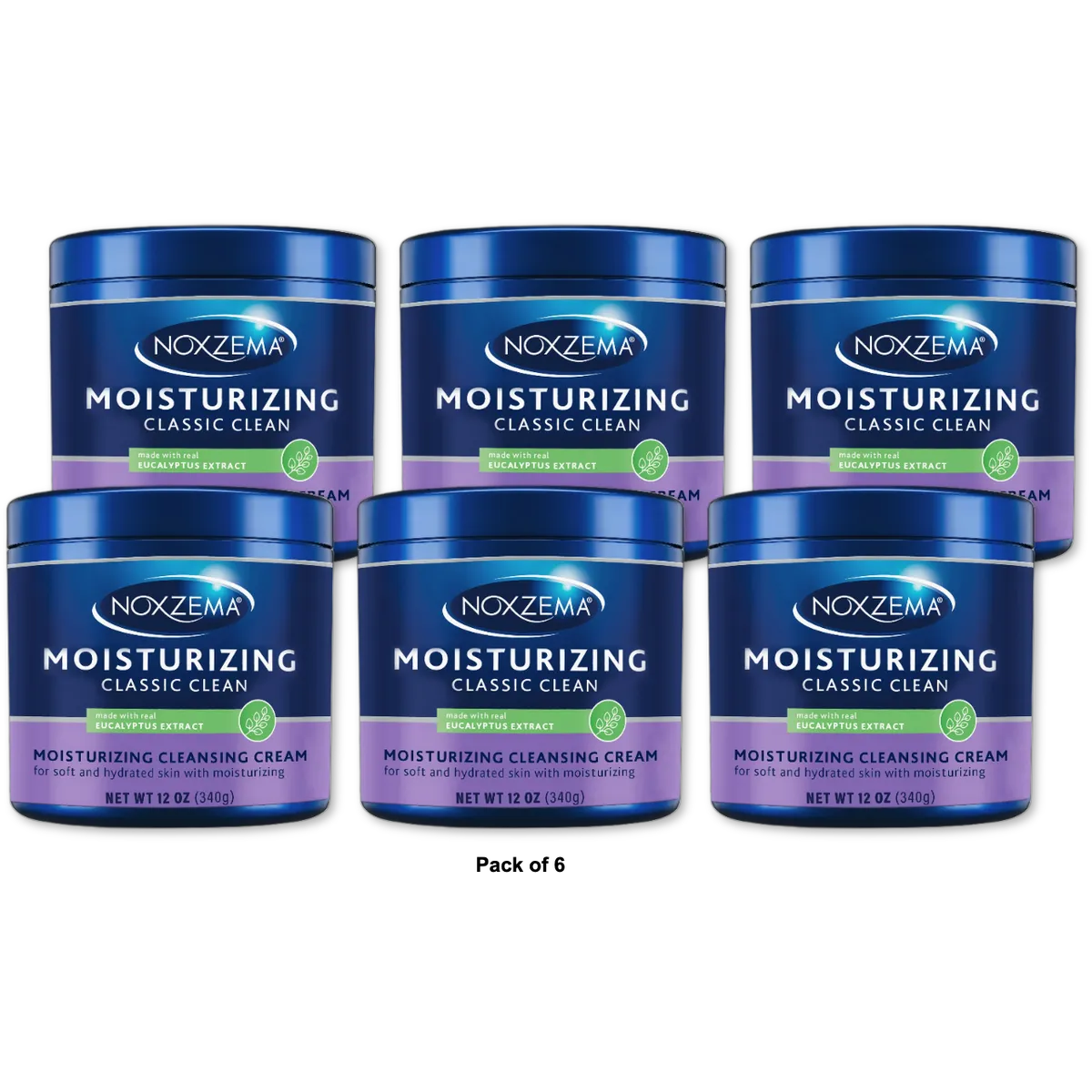 Noxzema Classic Clean Moisturizing Cleansing Cream 12Oz (Pack of 6)