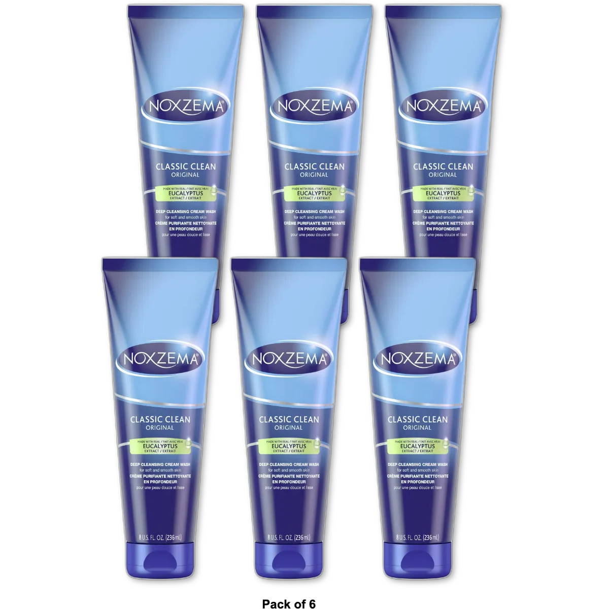 Noxzema Deep Cleansing Cream Original Face Cleanser 8Oz (Pack of 6)