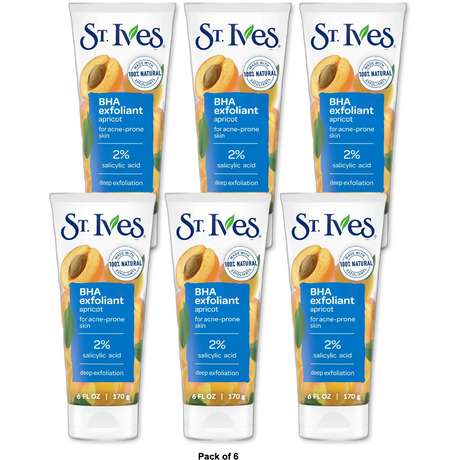 St. Ives Naturally Clear Apricot Scrub Blemish And Blackhead Control 6Oz (Pack of 6)