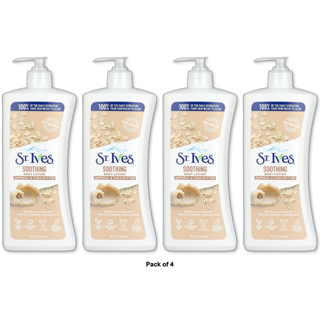 St. Ives Soothing Hand & Body Lotion Oatmeal & Shea Butter 21Oz (Pack of 4)