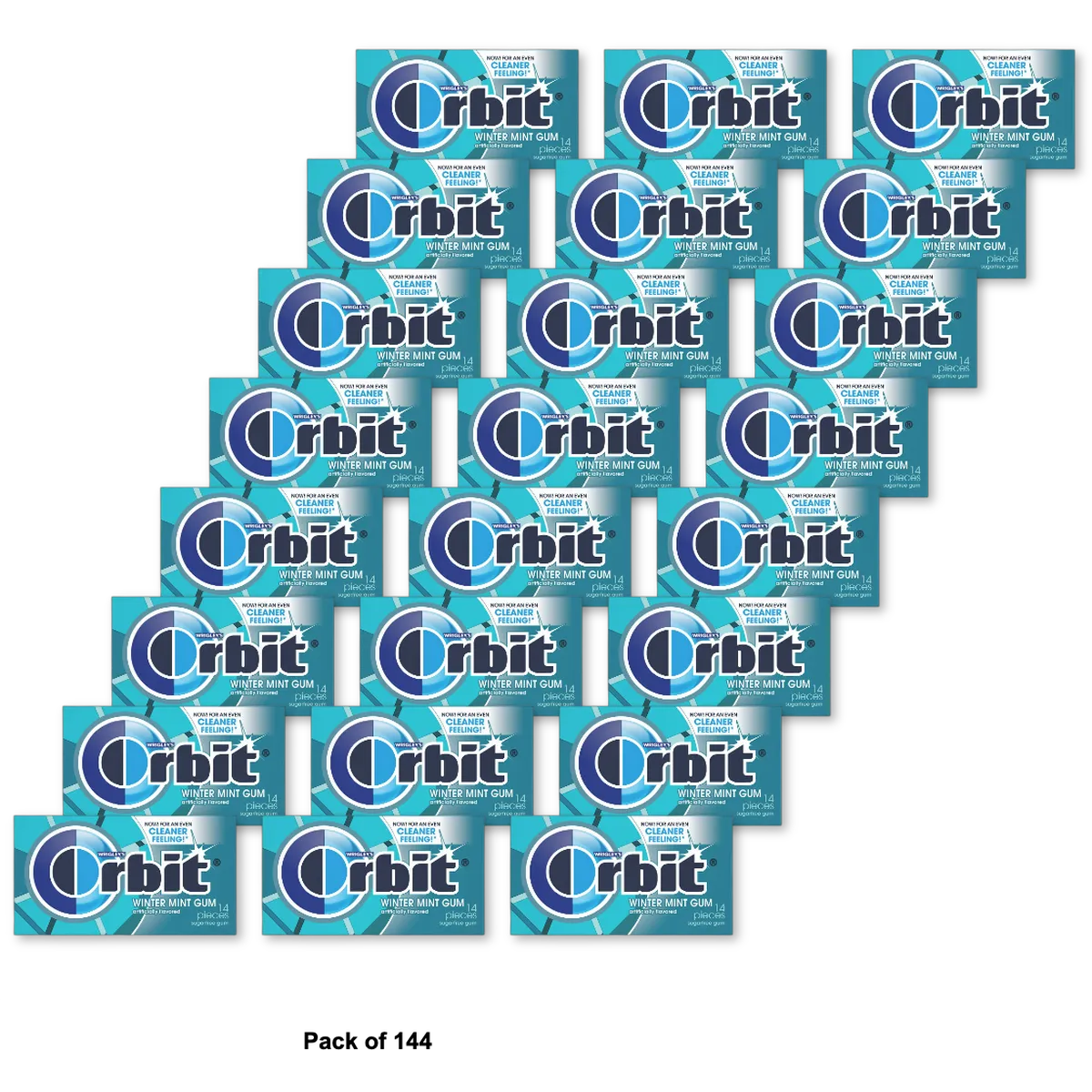 Orbit Gum Wintermint Sugar Free Chewing Gum 14Ct 0.8Oz (Pack of 144)