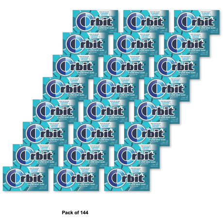 Orbit Gum Wintermint Sugar Free Chewing Gum 14Ct 0.8Oz (Pack of 144)