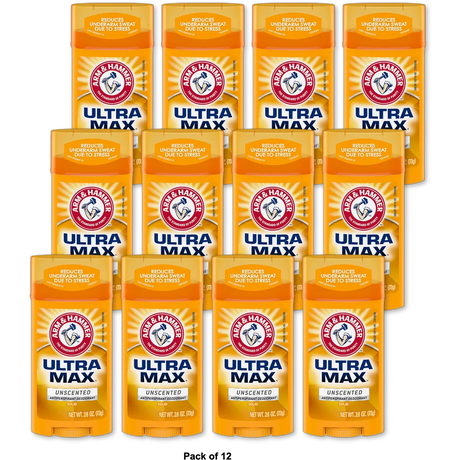 Arm & Hammer Ultramax Antiperspirant And Deodorant Invisible Solid Unscented 2.6Oz (Pack of 12)