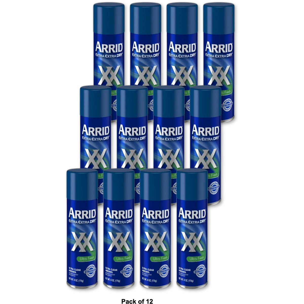 Arrid Xx Extra Extra Dry Ultra Fresh Aerosol Antiperspirant And Deodorant Spray 6Oz (Pack of 12)