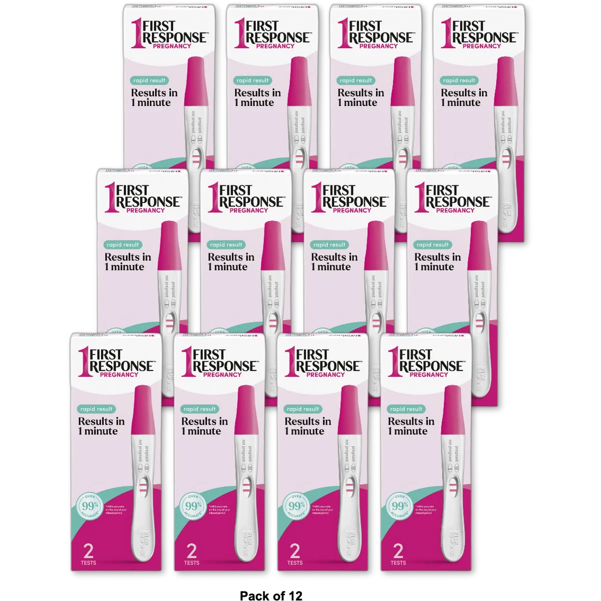 First Response Rapid Result Pregnancy Test Kit 1.6Oz (Pack of 12)
