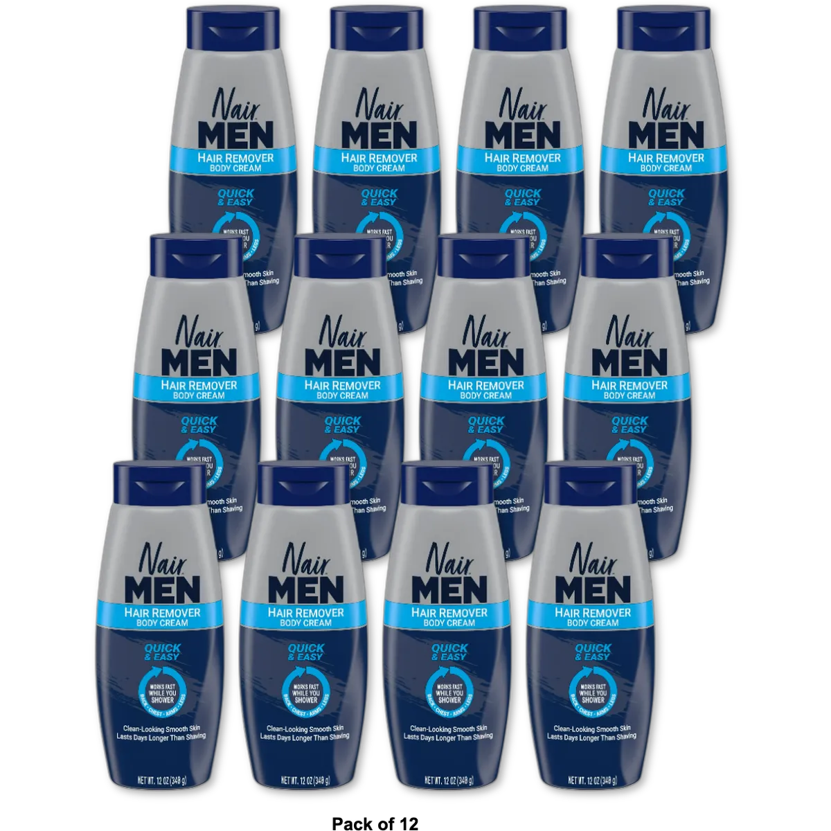Nair Men Body Hair Removal Cream 12Oz (Pack of 12)