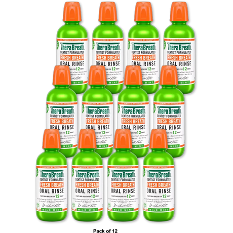 TheraBreath Fresh Breath Mouthwash Mild Mint 16Oz (Pack of 12)