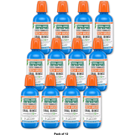 Therabreath Fresh Breath Oral Rinse Invigorating Icy Mint 16Oz (Pack of 12)