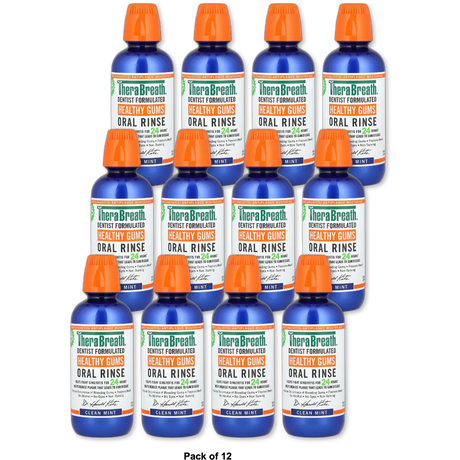 TheraBreath Healthy Mouthwash Rinse Mint 16Oz (Pack of 12)