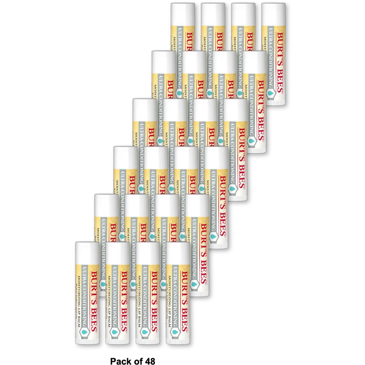 Burts Bees 100% Natural Origin Moisturizing Lip Balm Ultra Conditioning 0.15Oz (Pack Of 48)