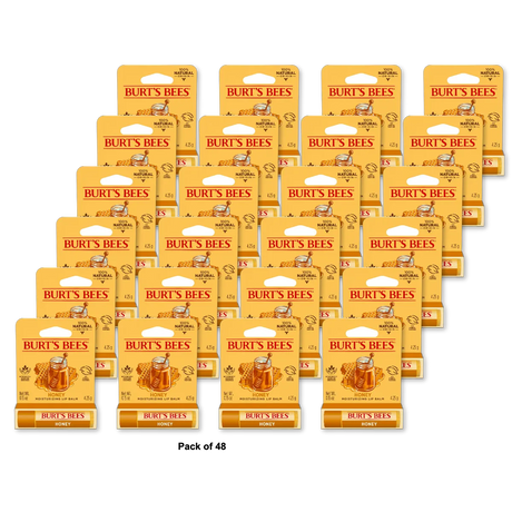Burts Bees Natural Moisturizing Lip Balm Honey With Beeswax 0.15Oz (Pack Of 48)