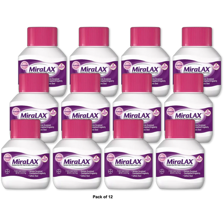Miralax Osmotic Laxative Powder Gentle Constipation Relief 4.1Oz (Pack of 12)