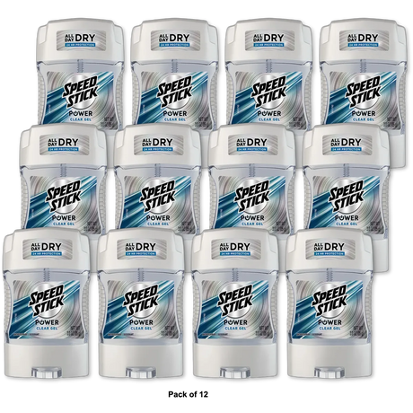 Speed Stick Antiperspirant Deodorant Power Clear Gel 3Oz (Pack of 12)