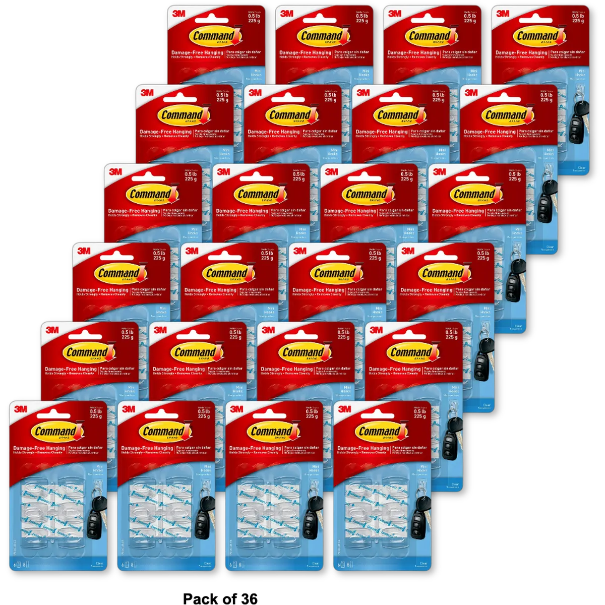 3M Command Mini Wall Decorating Hooks 0.64Oz (Pack of 36)