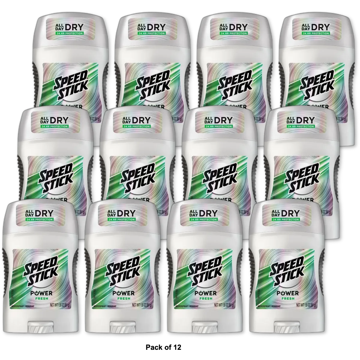 Speed Stick Power Fresh Antiperspirant Deodorant 1.8Oz (Pack of 12)