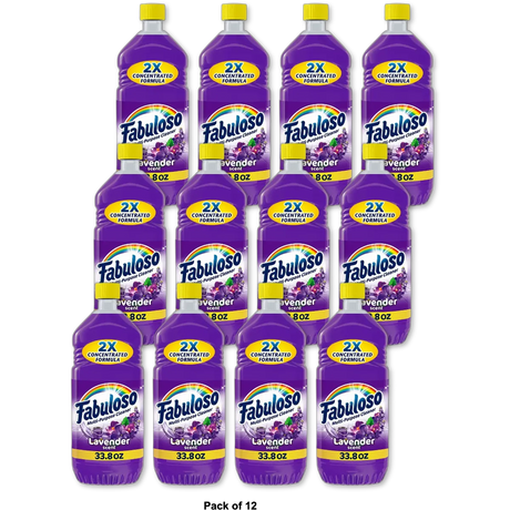 Fabuloso Lavender Multi Purpose Cleaner Long Lasting Freshness 33.8Oz (Pack of 12)