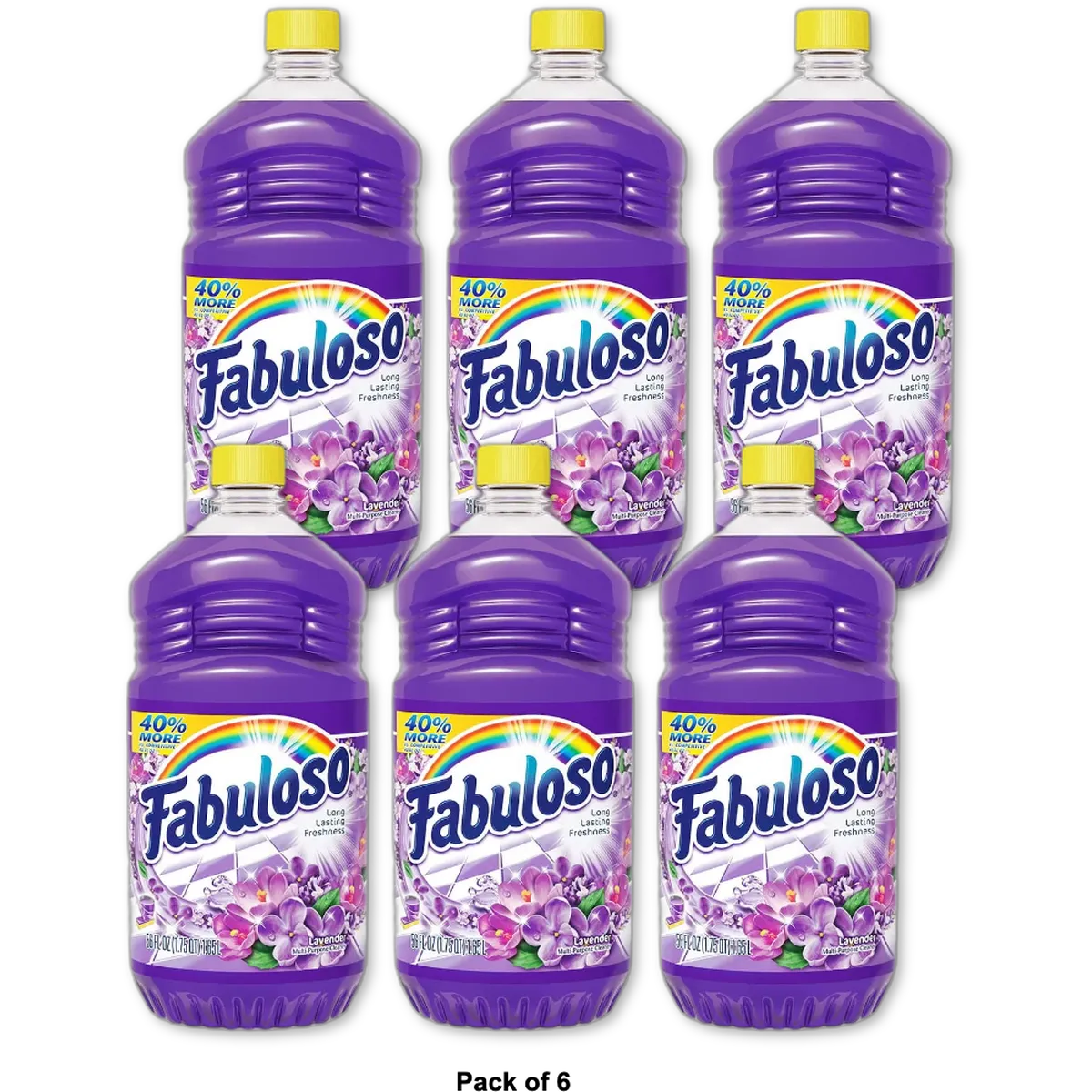 Fabuloso Lavender Multi Purpose Cleaner Long Lasting Freshness 56Oz (Pack of 6)