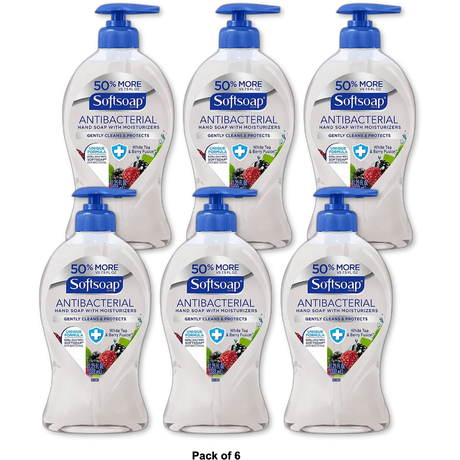 Softsoap Antibacterial Liquid Hand Soap White Tea and Berry Fusion 11.25Oz (Pack of 6)