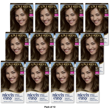 Clairol Nice & Easy Permanent Hair Color 5N Medium Neutral Brown 6.26Oz (Pack of 12)