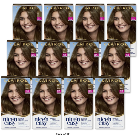 Clairol Nice & Easy Permanent Hair Color 6A Light Ash Brown 6.26Oz (Pack of 12)