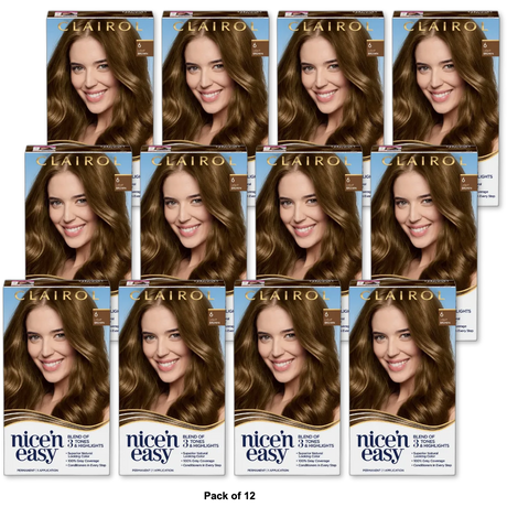 Clairol Nice & Easy Permanent Hair Color Creme 6 Light Brown 1 Application 6.26Oz (Pack of 12)