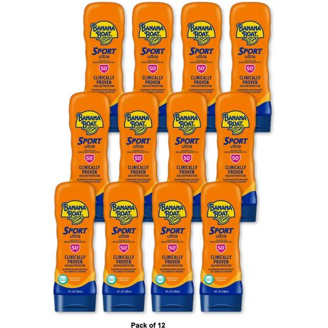 Banana Boat New Ultra Sport Sunscreen Lotion Spf 50 Plus 8Oz (Pack of 12)