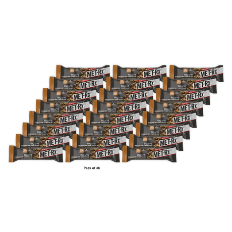 MET-Rx Big 100 Chocolate Chip Cookie Dough Protein Bar, 100g/28g Protein - 3.52 Oz (Pack of 36)