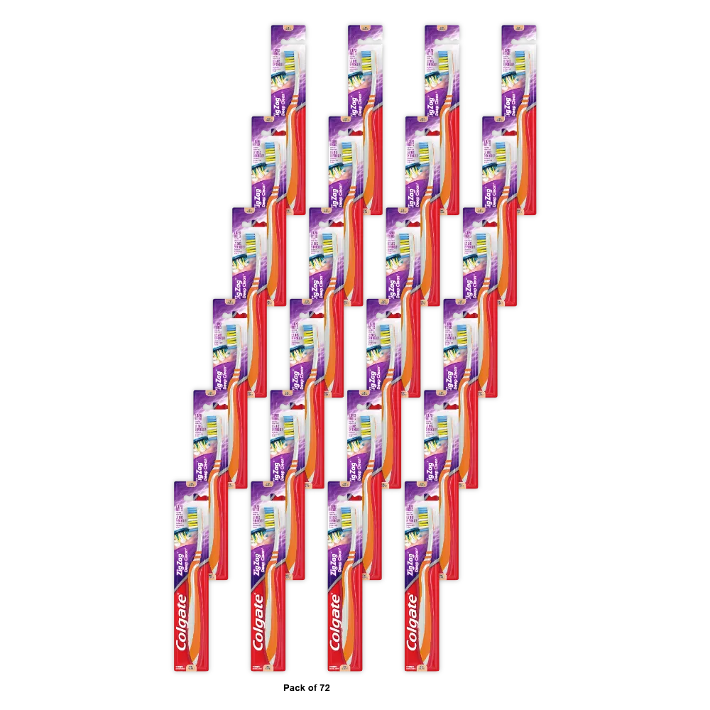 Colgate Wave Zig Zag Toothbrush, Soft 4.8 Oz (Pack of 72)