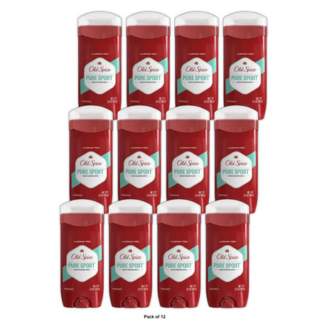 Old Spice Aluminum Free Men s Deodorant High Endurance Pure Sport 3.4 oz (Pack of 12)