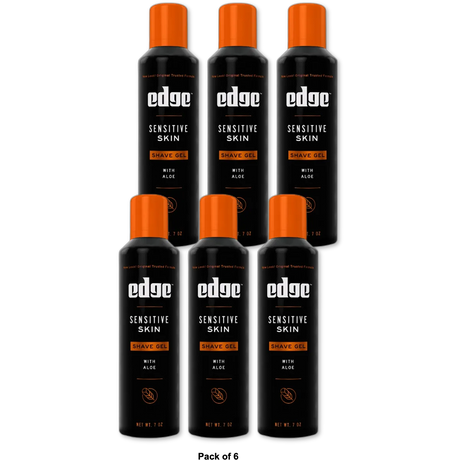 Edge Advanced Shaving Gel Sensitive Skin With Aloe 7Oz (Pack of 6)