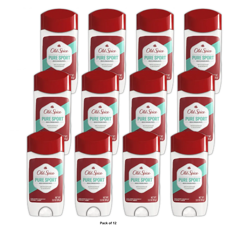 Old Spice High Endurance Invisible Solid Pure Sport Scent Men's Anti-Perspirant 3 oz (Pack of 12)