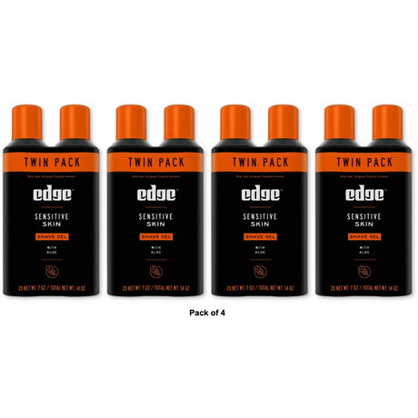 Edge Sensitive Skin Mens Shave Gel Twin Pack 14Oz (Pack of 4)