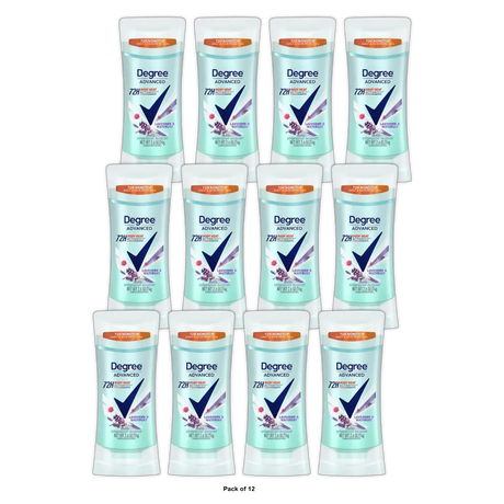 Degree Advanced Women s Antiperspirant Deodorant Stick Lavender & Waterlily 2.6 OZ (Pack of 12)