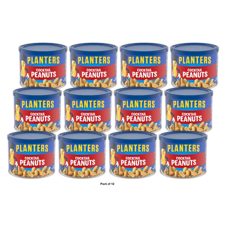 Planters Salted Cocktail Peanuts Canister 12 OZ (Pack of 12)
