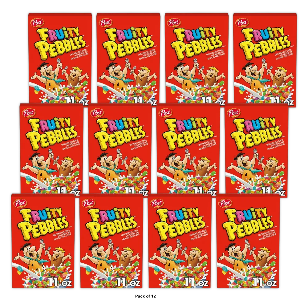 Post Fruity Pebbles Breakfast Cereal 11 OZ (Pack of 12)