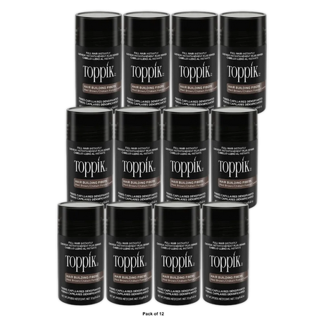 Toppik Hair Building Fibers, Medium Brown, 0.42 Oz (Pack Of 12)