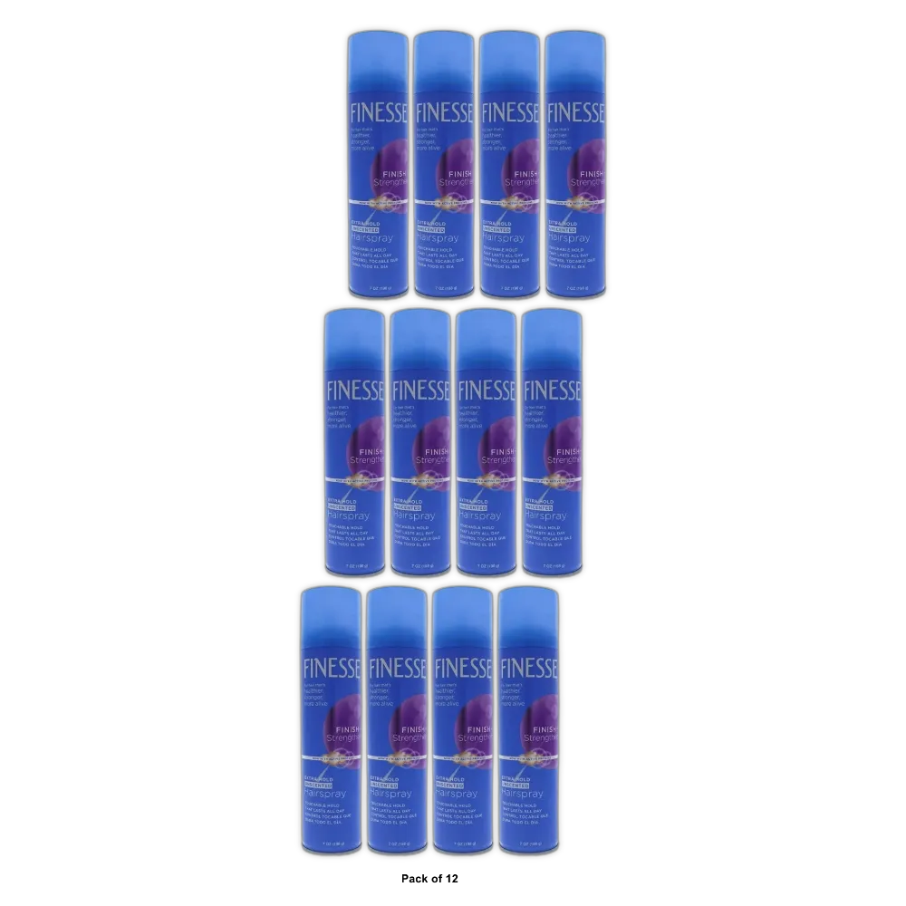 Self Adjusting Extra Hold Unscented Hair Spray Finesse 7 OZ (Pack of 12)