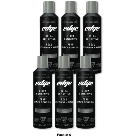 Edge Ultra Sensitive Shave Gel With Oat Meal Fragrance Free 7Oz (Pack of 6)
