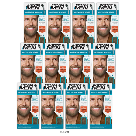 Just For Men Mustache & Beard Medium Brown M-35 (Pack of 12)