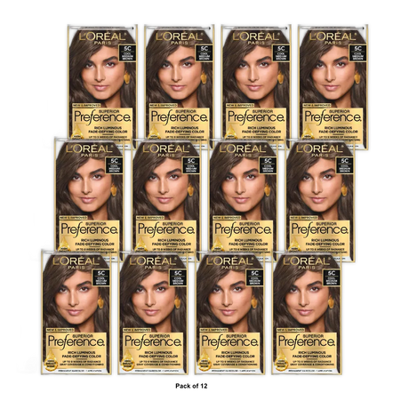L Oreal Paris Superior Preference Fade-Defying Permanent Hair Color Cool Medium (Pack of 12)