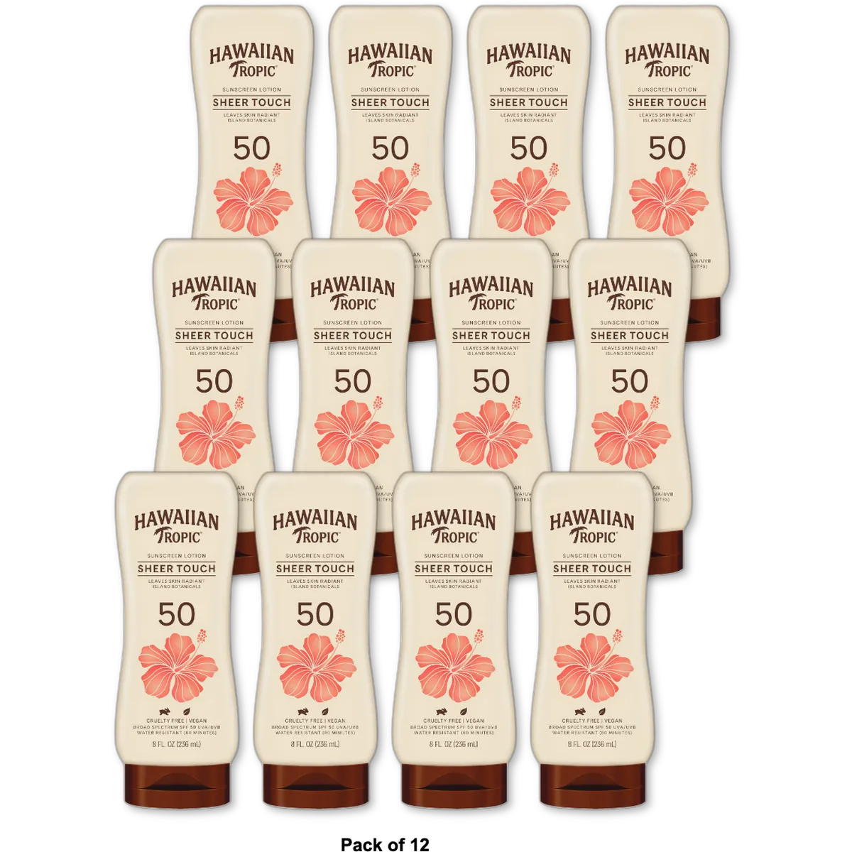 Hawaiian Tropic Sheer Touch Sunscreen Lotion SPF 50 8Oz (Pack of 12)