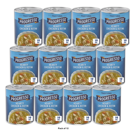 Progresso Traditional Hearty Chicken & Rotini Canned Soup 19 OZ (Pack of 12)