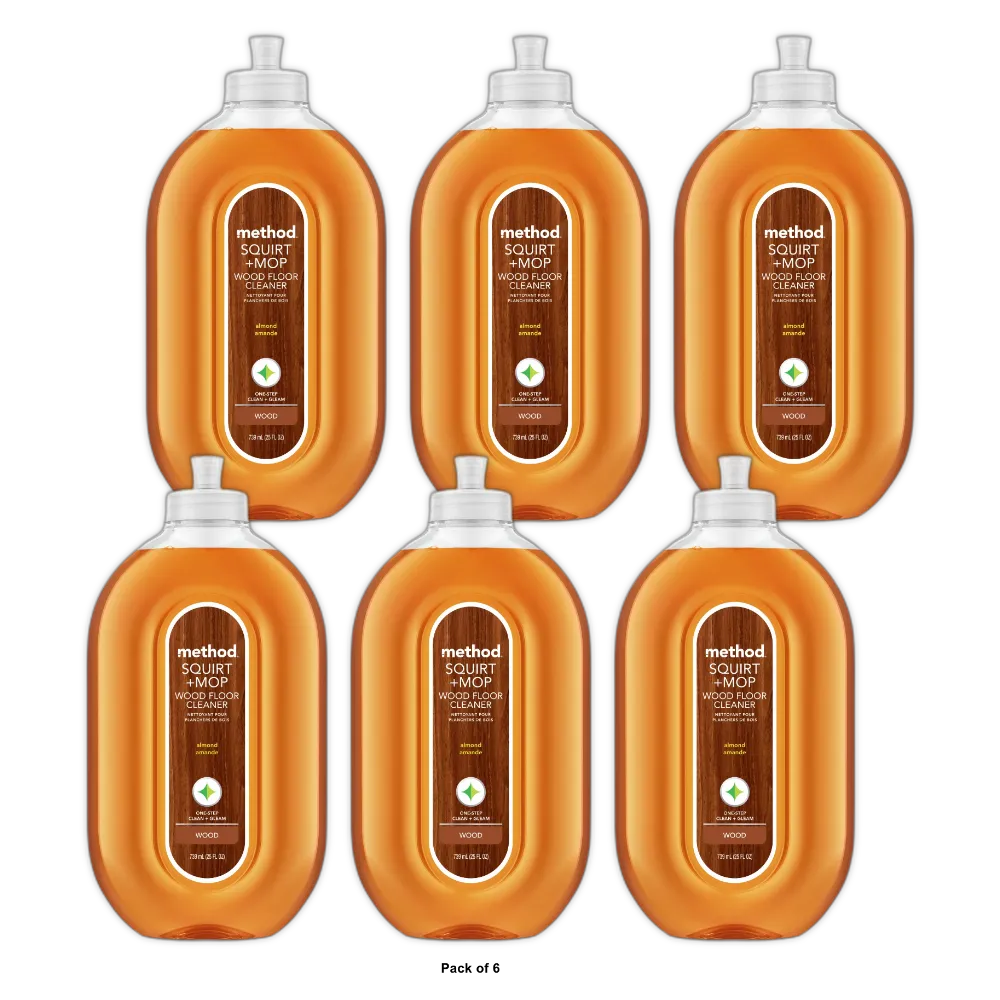 Method Squirt + Mop Hardwood Floor Cleaner Almond 25 Oz (Pack of 6)
