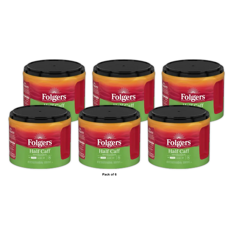 Folgers Half Caff Medium Roast Ground Coffee - 22.6 oz (Pack of 6)