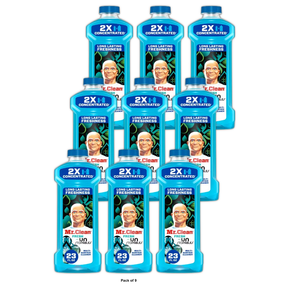 Mr. Clean Fresh Dilute Unstopables Multi-Surface Cleaner - 23 fl oz (Pack of 9)