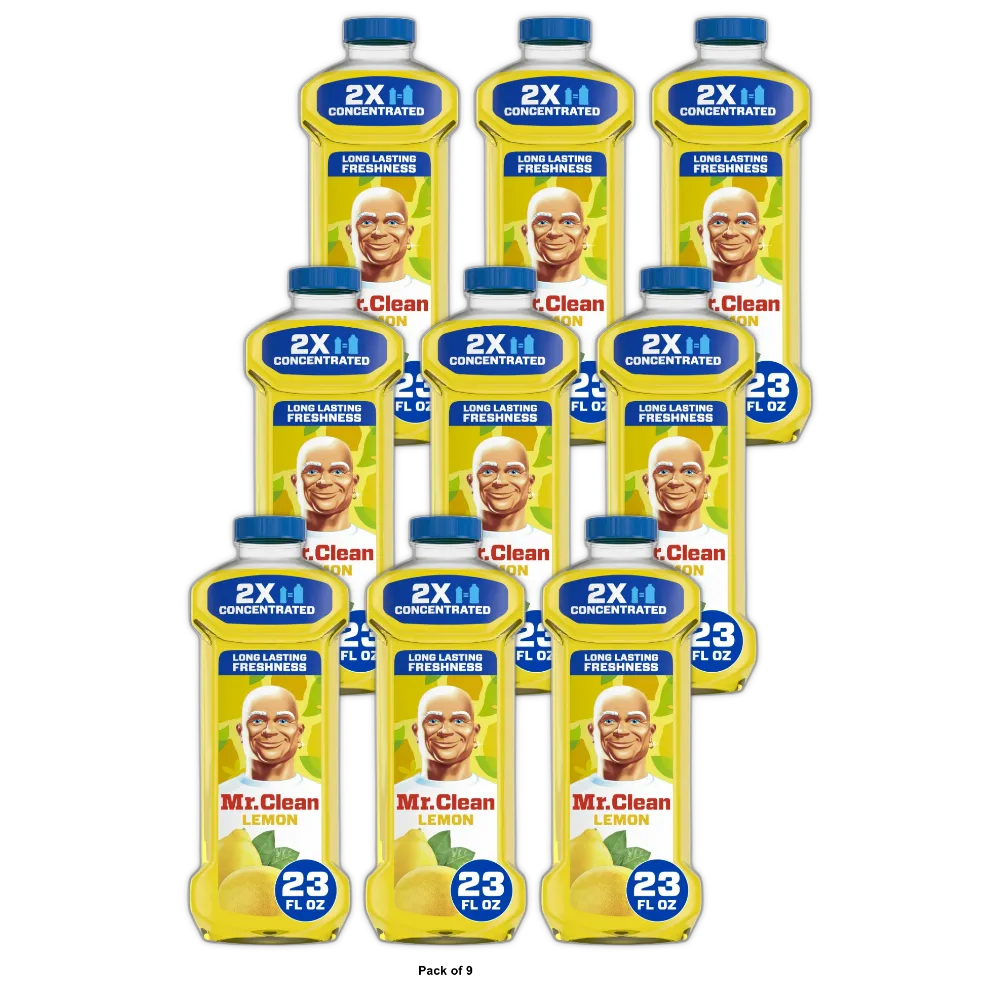 Mr. Clean Lemon Scent Dilute Summer Multi-Surface Cleaner - 23 fl oz (Pack of 9)