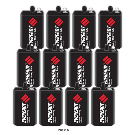Eveready Super Heavy-Duty 6V Spring Terminal Carbon Zinc Lantern Battery 1209 (Pack of 12)
