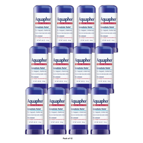 Aquaphor Healing Balm Stick, Skin Protectant With Avocado Oil And Shea Butter 0.65 Oz (Pack Of 12)