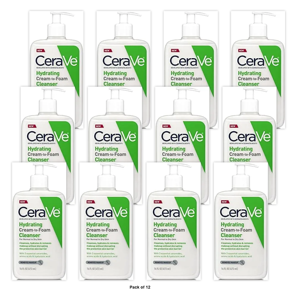 CERAVE CREAM-TO-FOAM CLNSR 16OZ (Pack of 12)